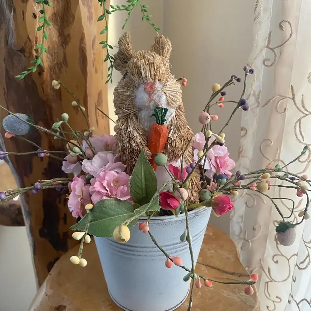 White and Brown Faux Floral Accent Arrangement